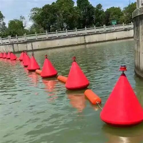 水电厂取水口阻挡漂浮物浮滚塑填充式拦污排 码头通孔警示浮漂