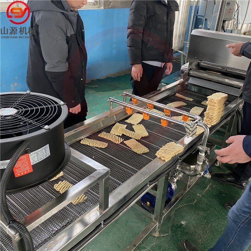 全自动豆腐串油炸机 双层板带兰花干油炸设备 防变形兰花串油炸机