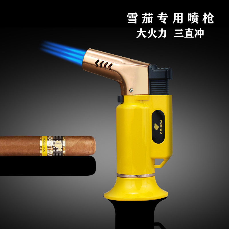 古巴雪茄专用打火机点火器艾灸喷枪焊枪直冲耐高温烘焙户外烧烤