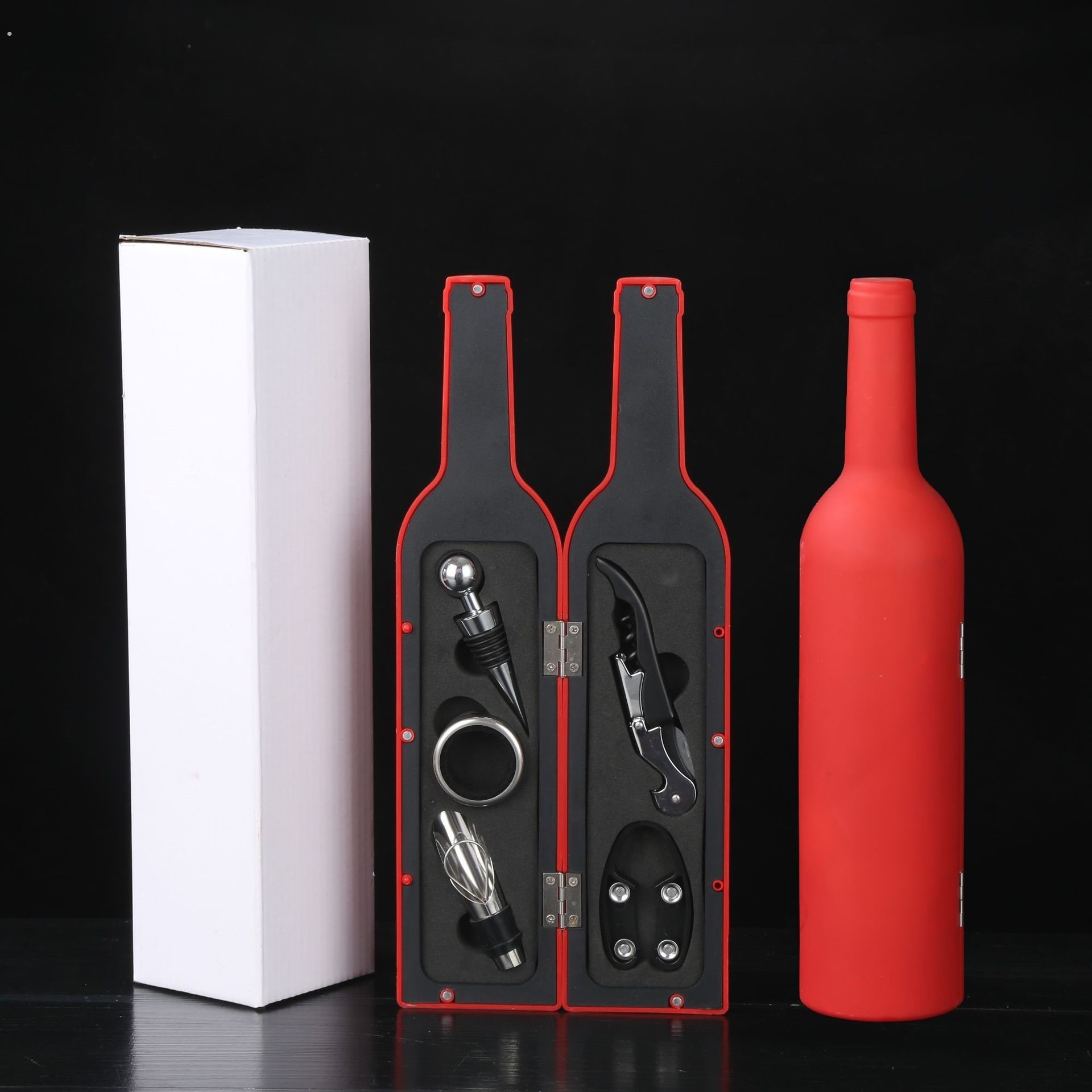 红酒酒具开瓶器套装 葡萄酒开瓶器大酒瓶5件套不锈钢红酒工具盒