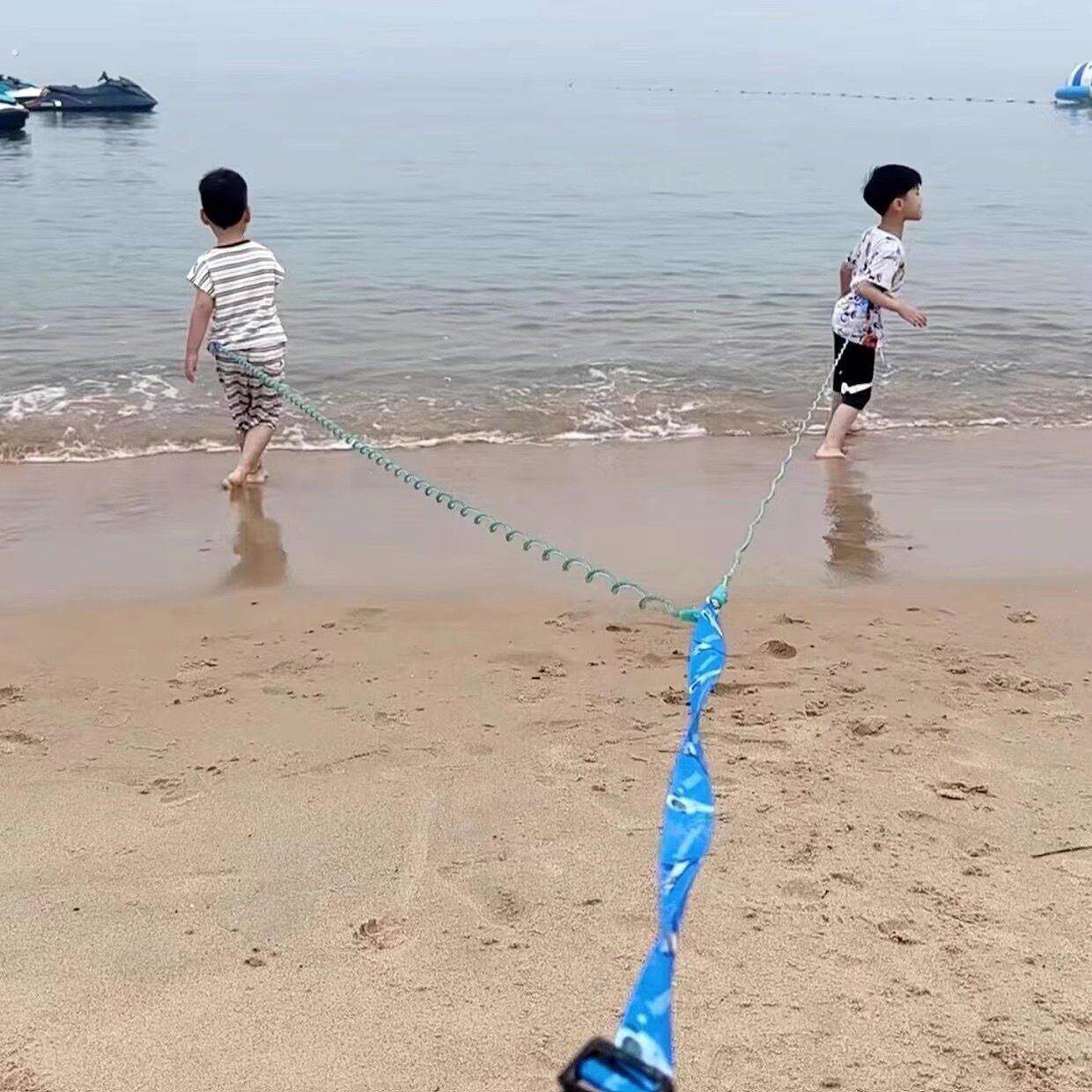 儿童游泳圈带安全绳防走丢失手环套牵引绳浮潜腰带拉绳防溺水海边