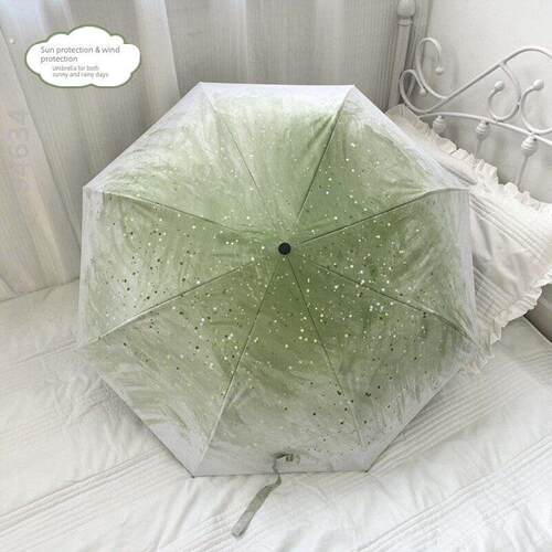 雨伞女晴雨两用结实耐用全自动森系折叠雨伞晴雨两用小清新黑胶太