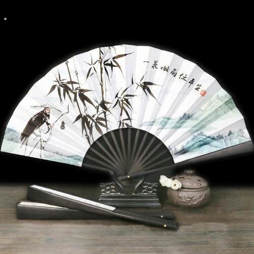 371古风扇子苏轼定风波折扇10寸汉服舞蹈扇中国风折叠扇随身定制