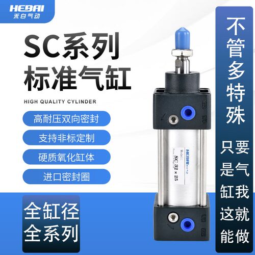 SC型气动标准方型气缸大全缸径SC32/40/50/63/80/100/125*50-75