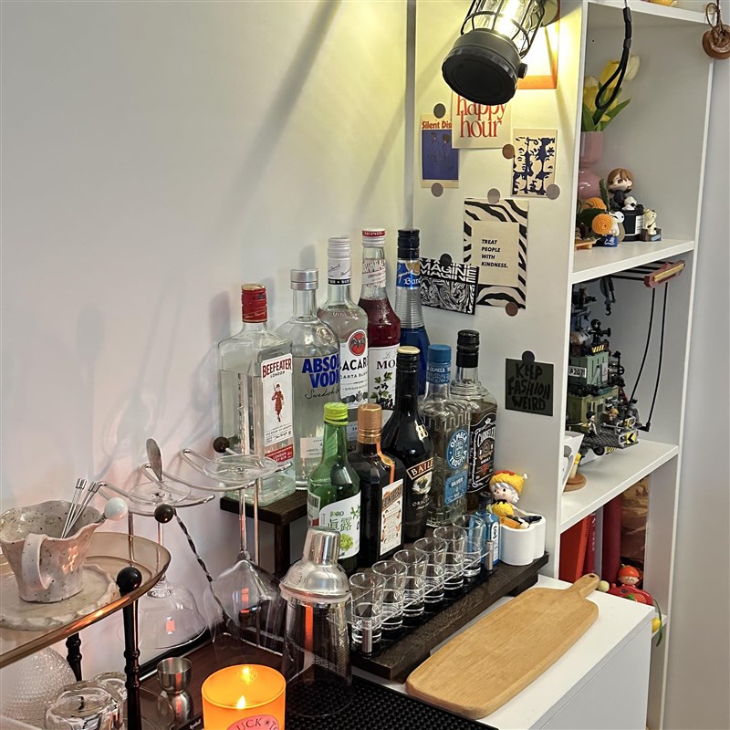 桌面实木酒架置物架家用小型红酒陈列展示架多层覆古洋酒摆放架子