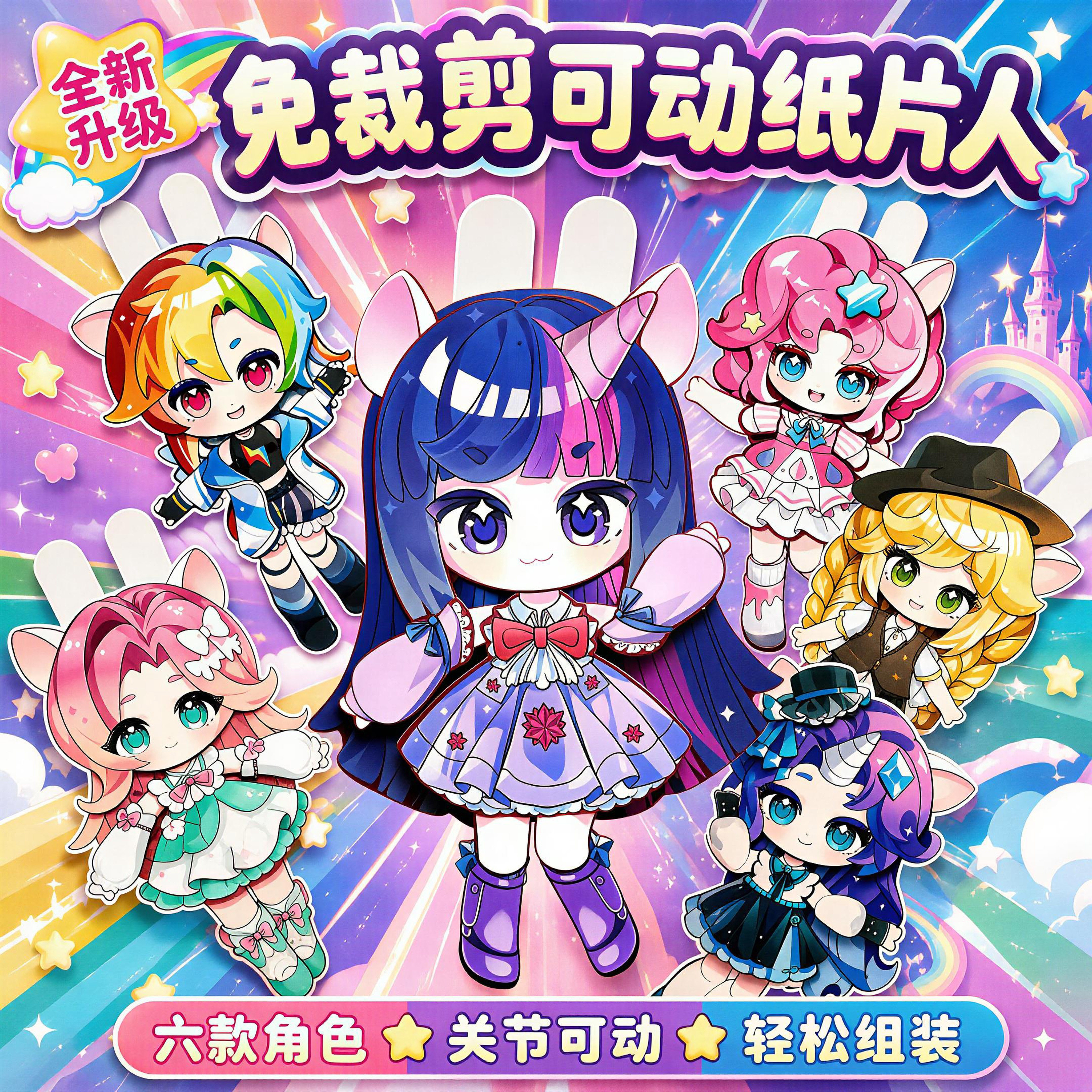 【新品爆款】小马宝莉可动纸片人图片