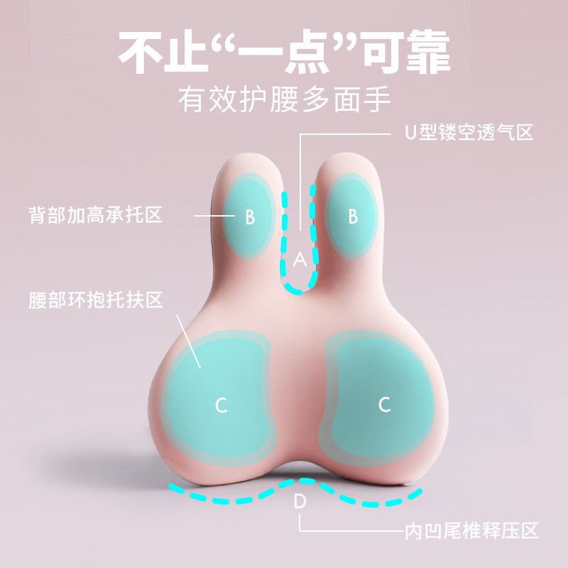 西诺思办公室护腰靠垫兔子腰靠垫孕妇久坐护腰汽车座椅靠背垫抱枕