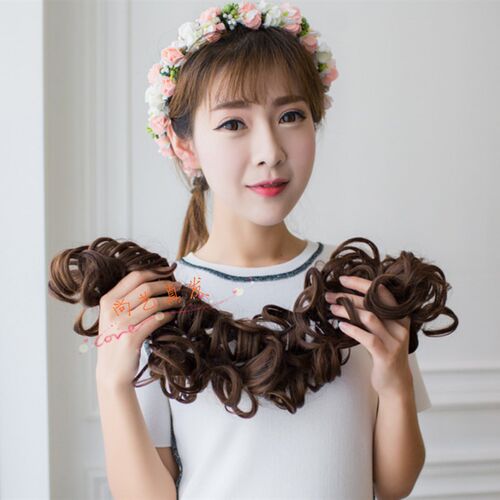 假发发圈真人发缠绕式发包毛毛虫盘发丸子头新娘头蓬松发包假发条