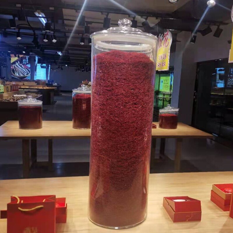 大口径玻璃瓶密封罐带盖陈皮储存罐大容量干货储物罐药材展示瓶