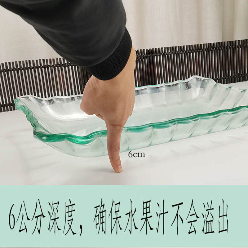 酒店火锅自助餐厅餐具器皿长方形玻璃水果盘冷凉菜展示盘商用大号