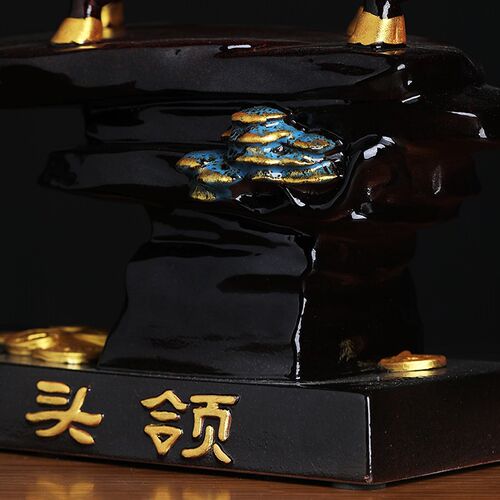 东方泥土《领头羊》陶瓷羊工艺品摆件办公室家居乔迁新居开业礼品