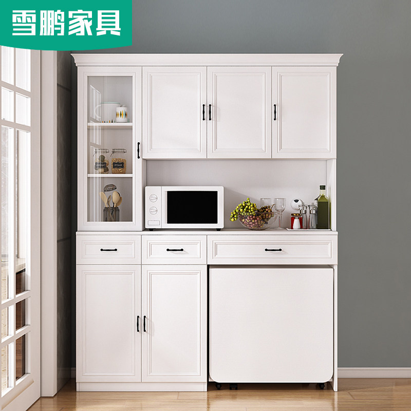 餐边柜微波炉柜北欧餐厅收纳柜子可移动折叠餐桌一体组合G-209