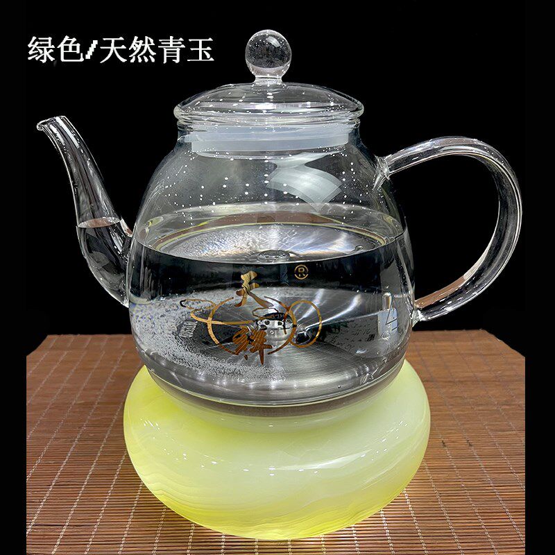 高档天然玉石底座烧水壶煮茶炉全自动座部上水电热泡茶专用玻璃壶