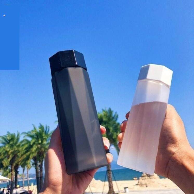 潮流便携塑料磨砂多边形森系运动清新学生杯韩版简约创意随手杯子