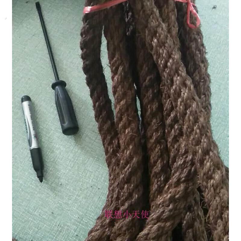 棕绳粗二十到四十毫米多股拉力绳手工编织缆绳龙绳攀山拉绳