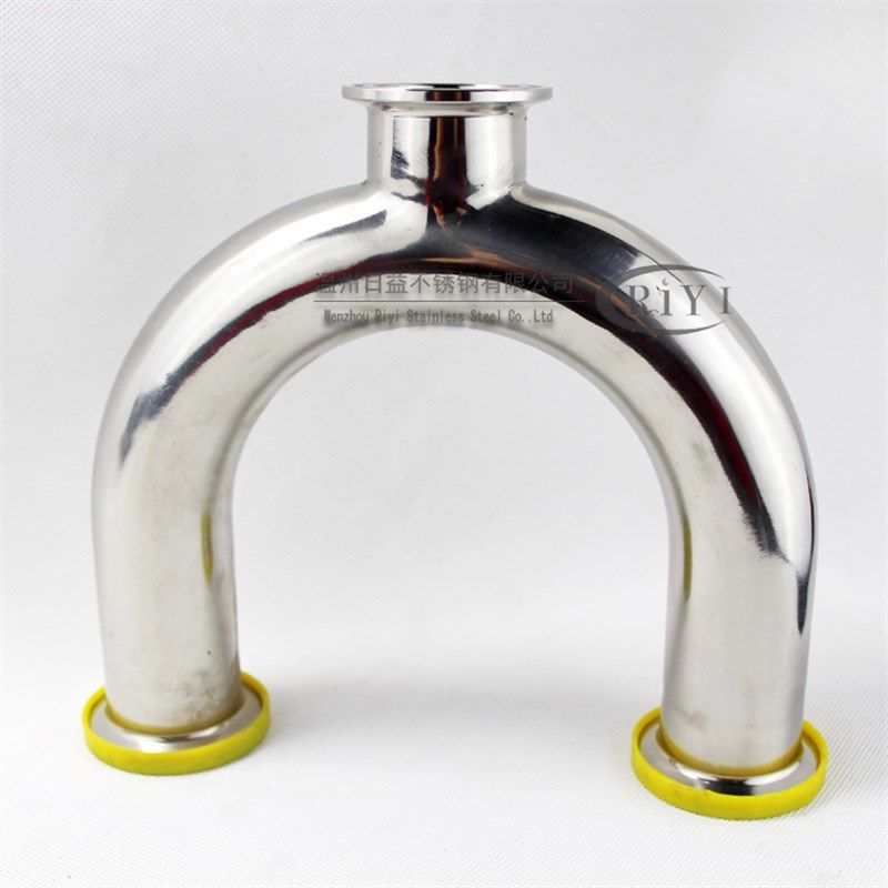 304快装U型三通焊接式 U三通卫生级管件卡箍式U管180弯头镜面弯管