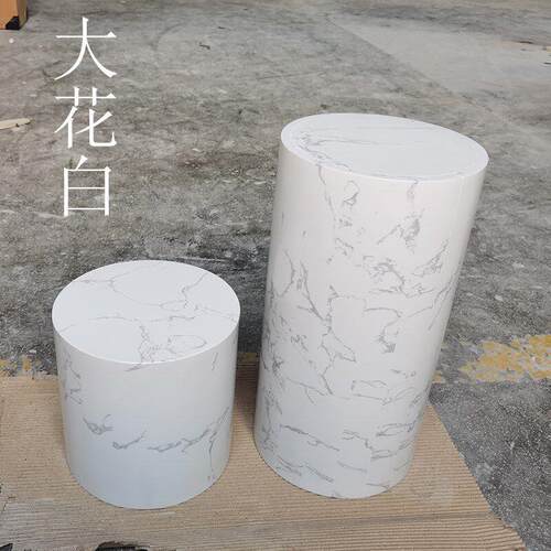 圆柱形大理石底座高端摆件家居饰品奢华装饰酒店样板房展示雕塑台