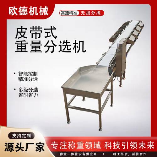 杀鸡鸭称重分选皮带秤 白条鸡屠宰分选机 巴沙鱼重量分级流水线