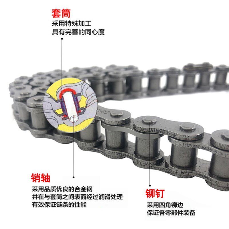 适用摩托车钻豹HJ125K铃木王GS125/GN锐爽EN125链条链盘牙盘套链