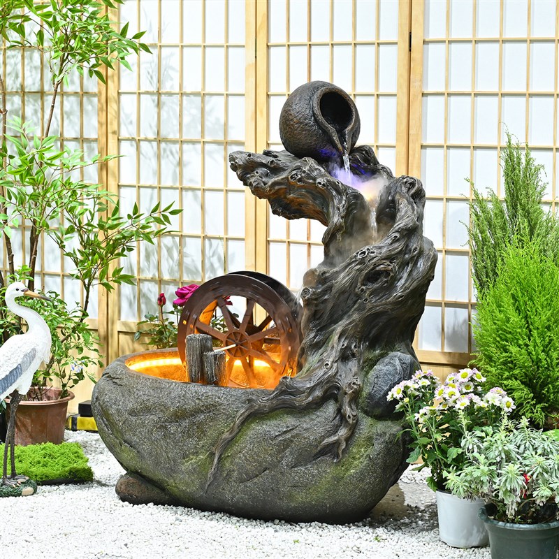 陶罐风车流水摆件循环水庭院阳台鱼池成品景观喷泉田园水系造景