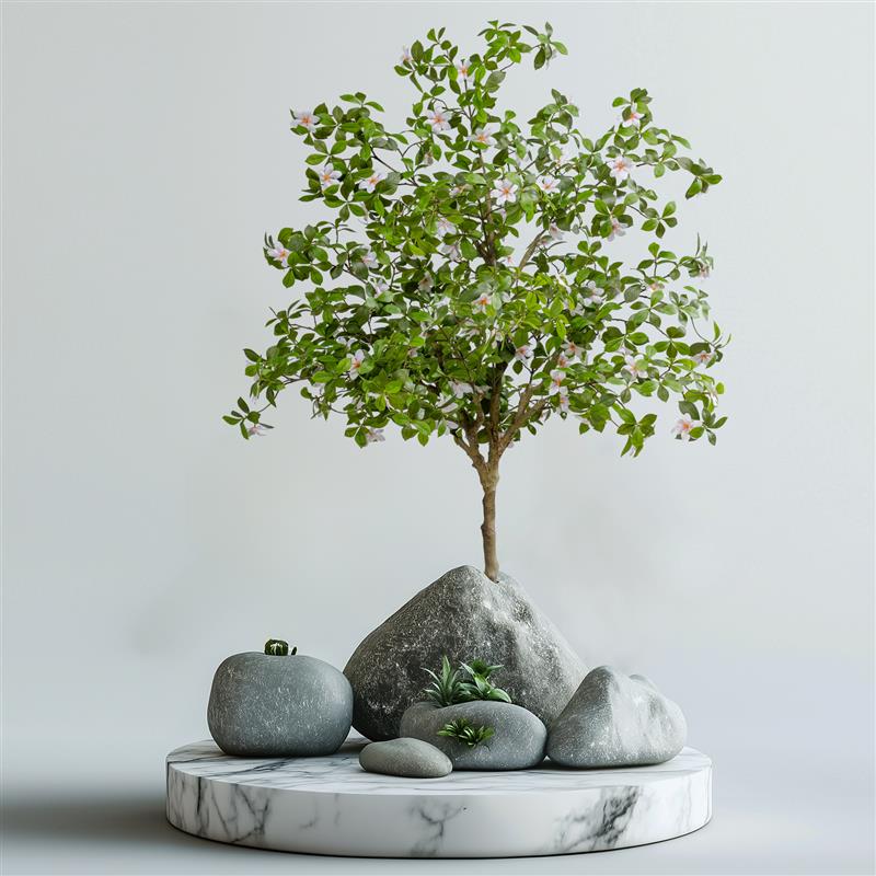 仿真绿植栀子花树落地盆栽高级仿生植物室内客厅装饰摆件大型假树
