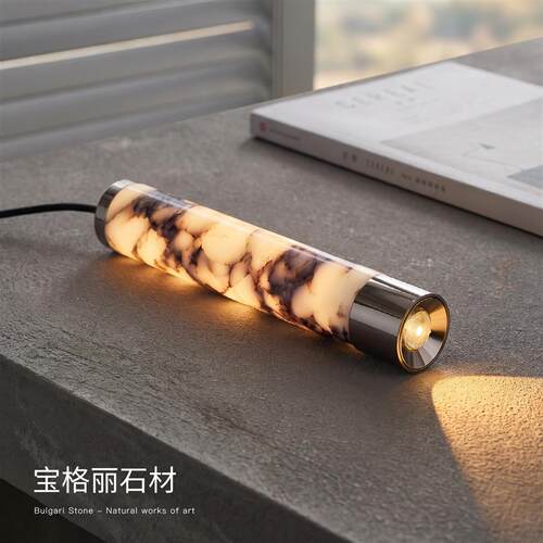 天然大理石床头吊灯意式极简可升降主卧书房玄关轻奢创意吊线灯
