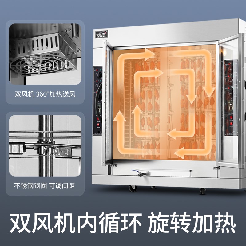 粤华商用大型烤鸭炉烤鸡腿烤鸡翅地瓜烤奥尔良烤鸡香肠北京烤鸭机
