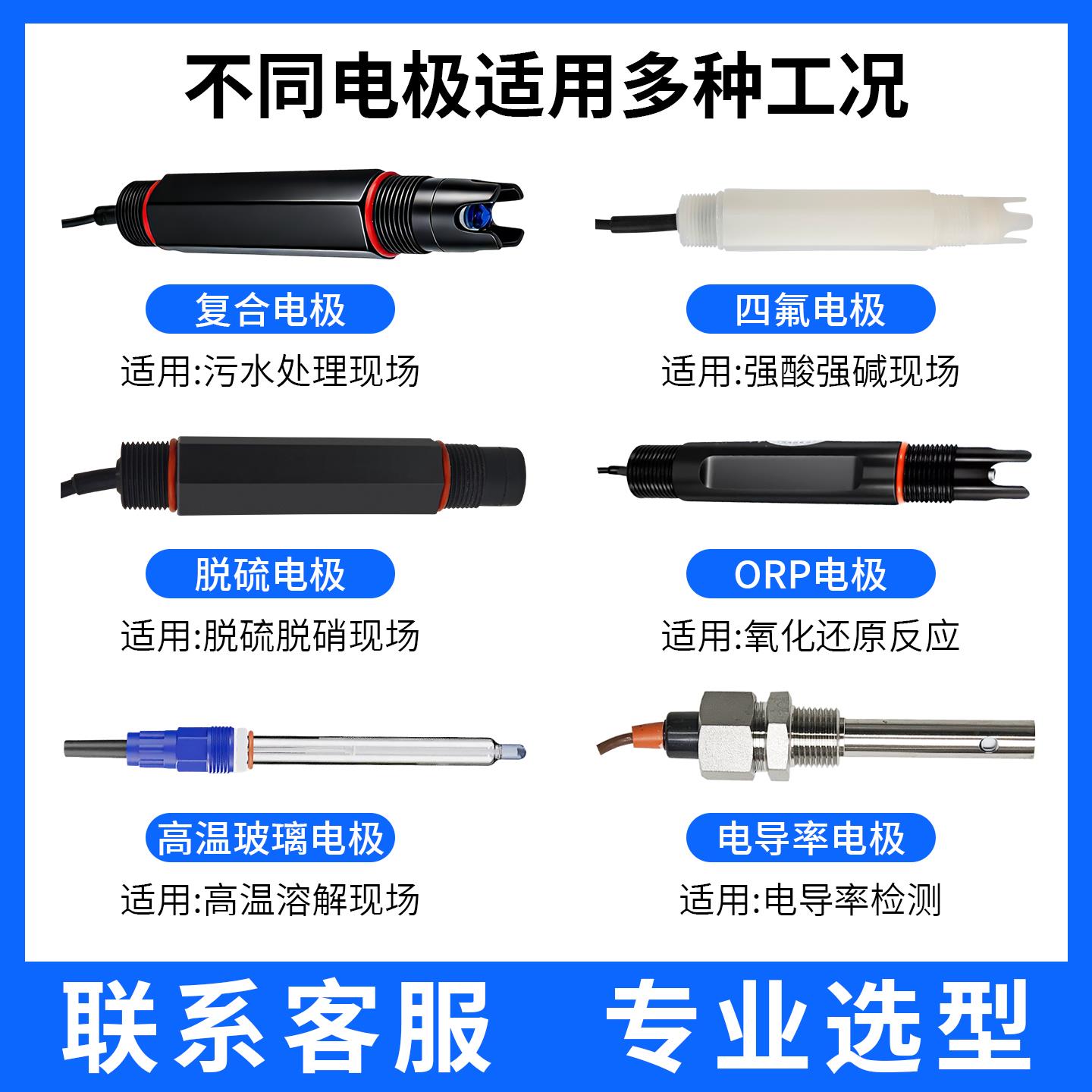 在线pH计检测仪控制器工业水质测试ORP/ph电极探头高温防爆传感器