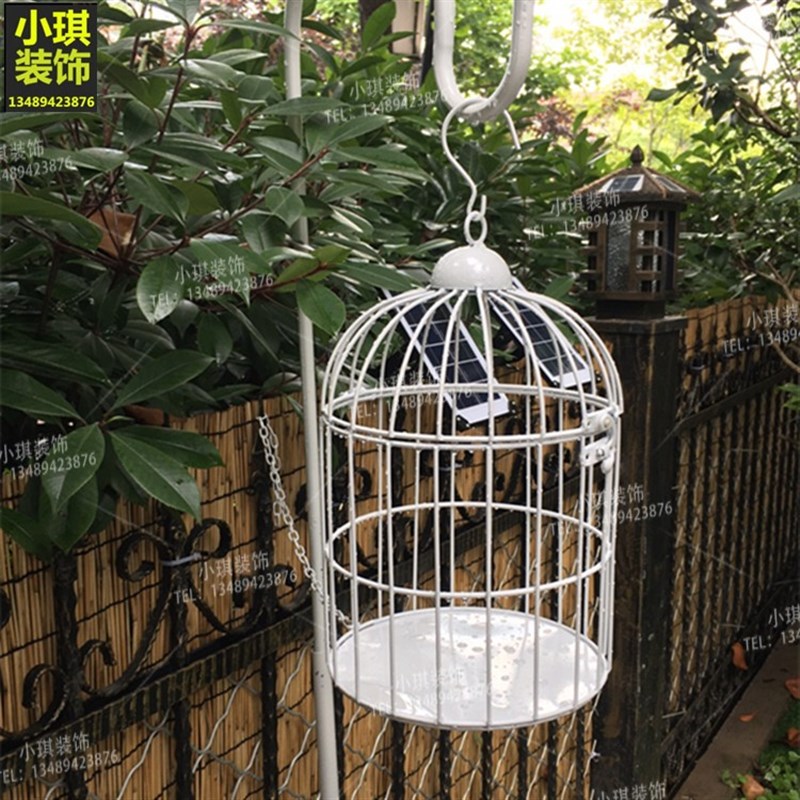 欧式铁艺小号金色鸟笼装饰品超大号婚庆橱窗摆件影楼挂饰金属道具