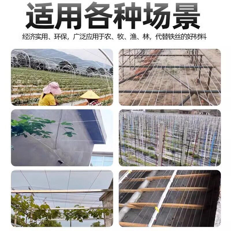 高强度塑钢线绳子新型大棚专用百香果葡萄架爬藤网压膜线托幕拉线