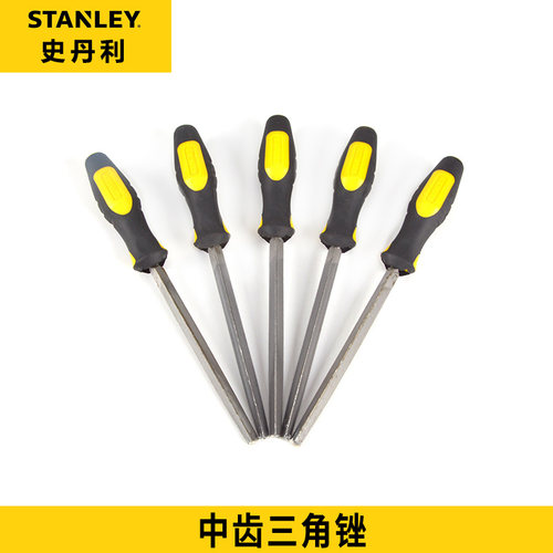史丹利锉刀中齿三角锉整形错尖头细齿圆锉22-403/404/405/406-28