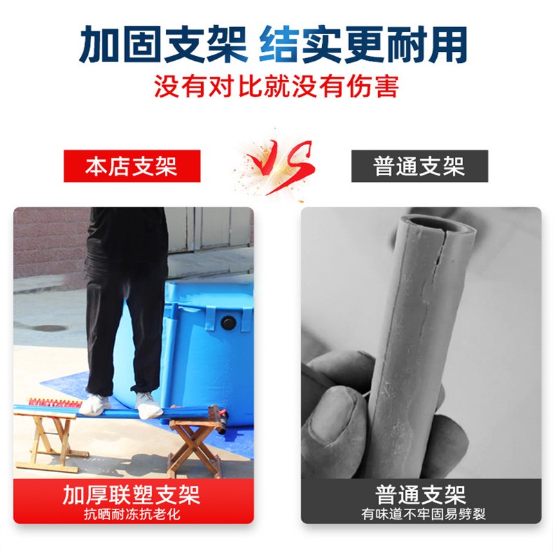 加厚可折叠鱼池 家用大型PVC帆布鱼池 带支架养鱼池防水设计
