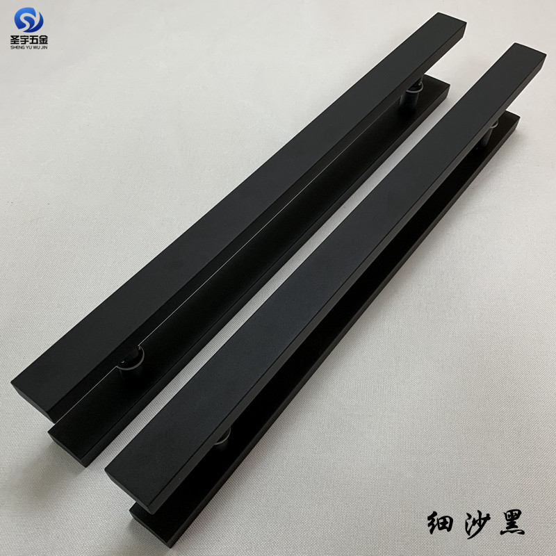 加厚不锈钢玻璃门拉手拉门有无框门大门把手古铜拉丝黑色现货