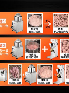 肉丸成型机商用全自动不锈钢立式鱼丸虾丸牛肉丸机制作实心丸机器