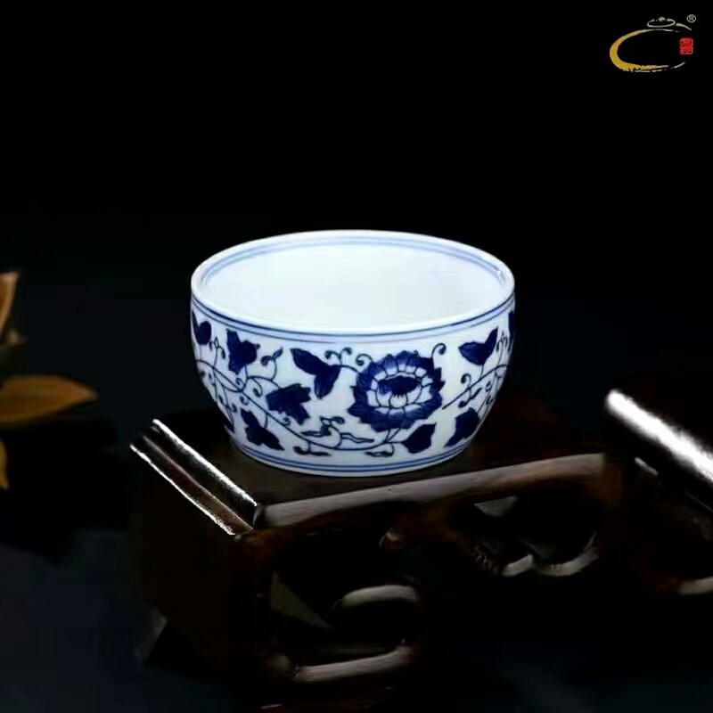 京德贵和祥人气手绘青花功夫杯景德镇高温陶瓷茶具主人杯子单杯缸