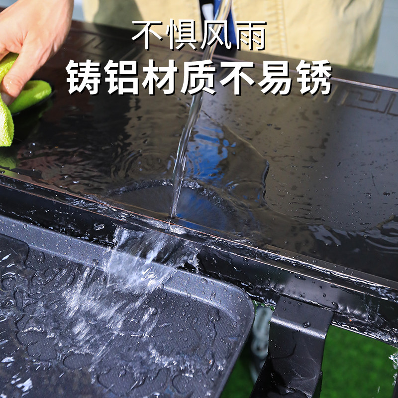 户外烧烤桌椅铸铝商用室外木炭烧烤架庭院烤肉桌子家用院子碳烤炉