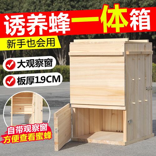 立式土养蜂箱中蜂三峡桶开门式蜂箱养中蜂方桶诱蜂箱带竹签蜜蜂箱