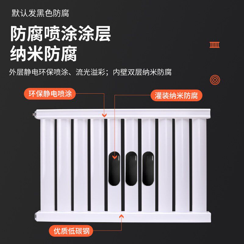 暖气片家用水暖散热片壁挂式集中供暖大水道钢制加厚8050散热器