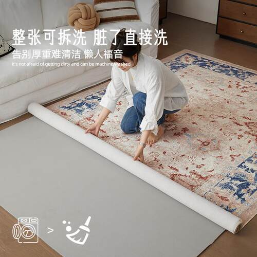 新中式羊毛可拆洗双层地毯客厅沙发高级感可机洗卧室地垫2026新款