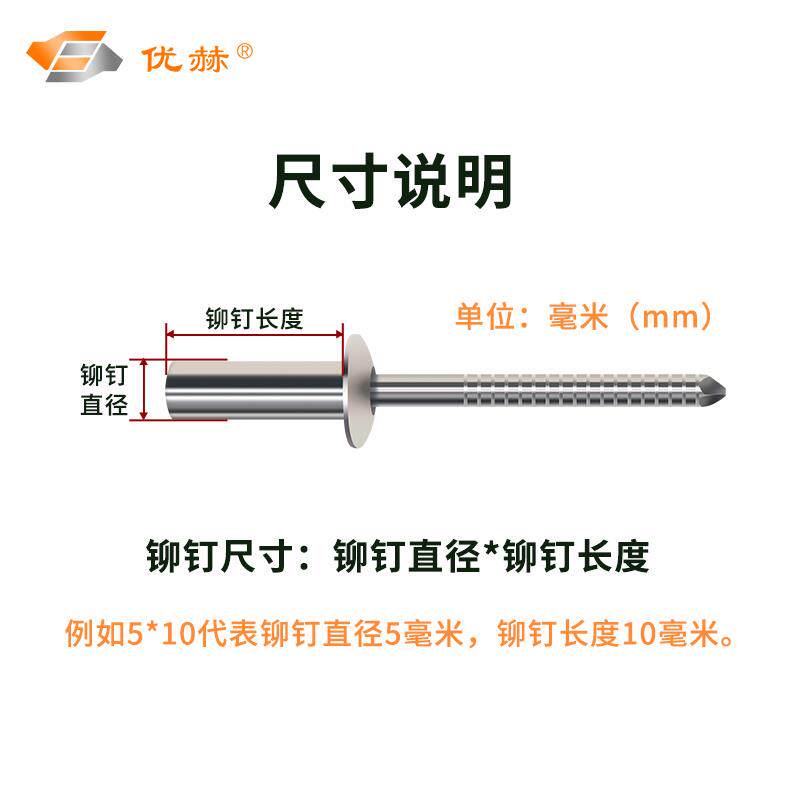 整盒装封闭型圆头不锈钢抽芯铆钉封闭拉铆钉防水拉铆钉盲拉铆钉图片