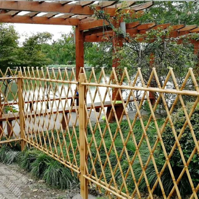 新农村不锈钢仿竹护栏户外庭院菜园花园围栏草坪绿化竹节篱笆栅栏