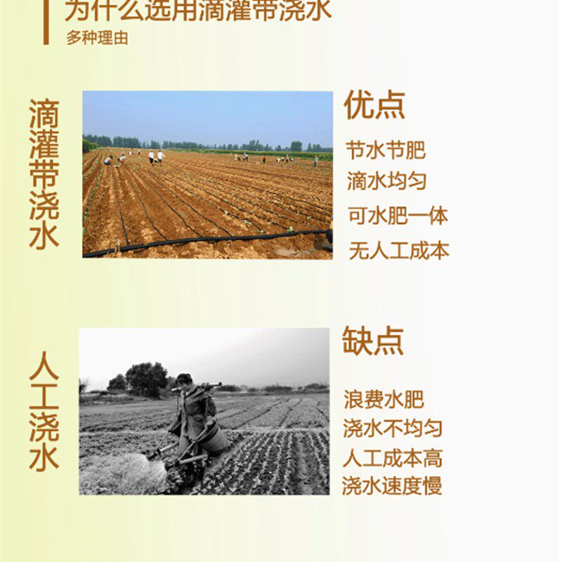 新型滴灌带16mm贴片式滴管农用滴灌管大棚蔬菜滴管带水带全套设备