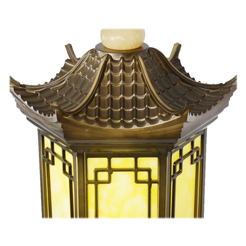 新中式仿古户外防水吊灯庭院凉亭别墅大门门厅灯笼装饰铝材仿云石