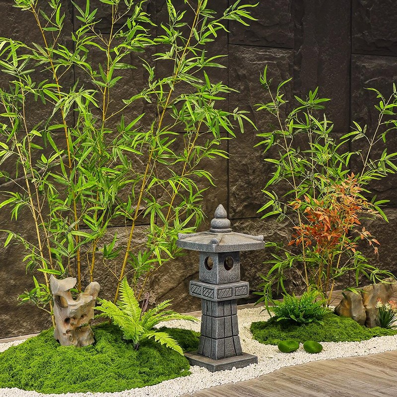 新中式仿真竹子造景室内景观背景墙楼梯下绿植庭院橱窗装饰假植物