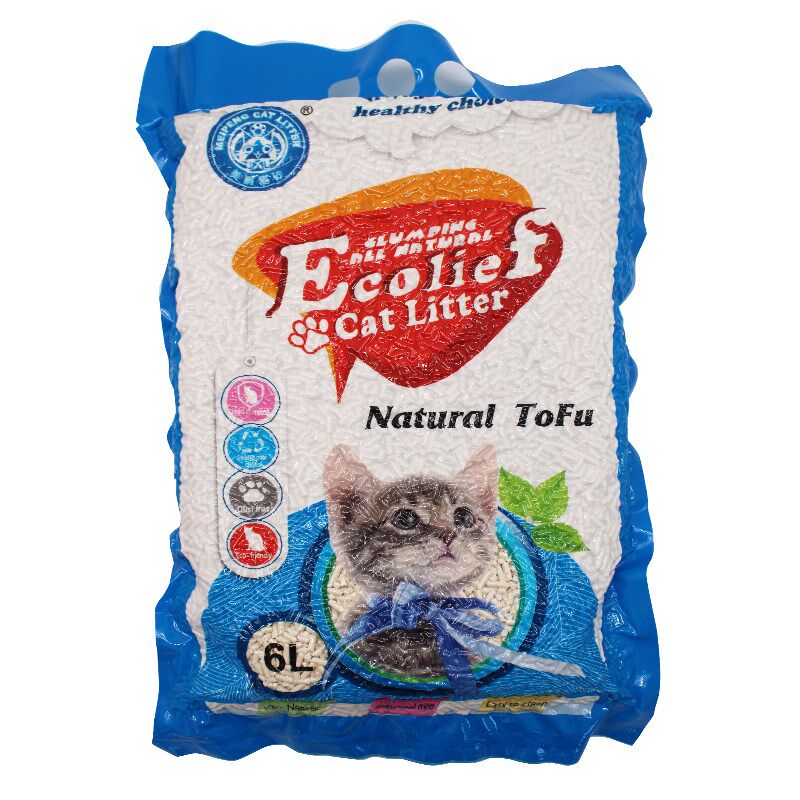 美鹏猫砂2mm豆腐猫砂无香型36L包邮除臭无尘猫咪用品一箱6包