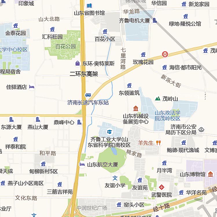 2021新款济南市城区地图办公室挂图高清防水墙壁装饰实物推荐定制