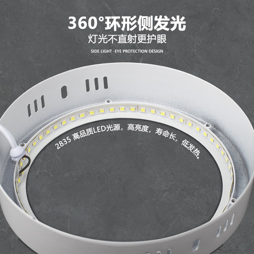 led明装筒灯超薄面板灯小吸顶灯圆形方形走廊灯过道灯玄关厨卫灯