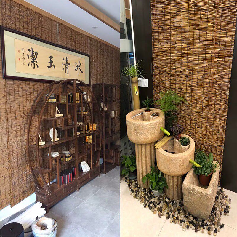 草帘子稻草装饰编制竹编大卷遮阳店铺亭子精编茶馆环保草席帘隔断