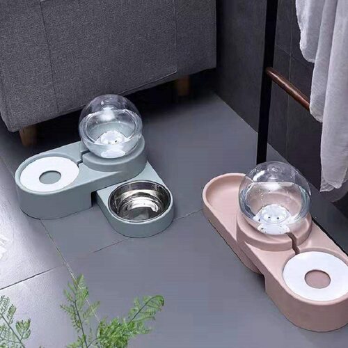 狗碗猫碗宠物双碗狗食盆不湿嘴喝水碗泡泡自动饮水器喝水机器