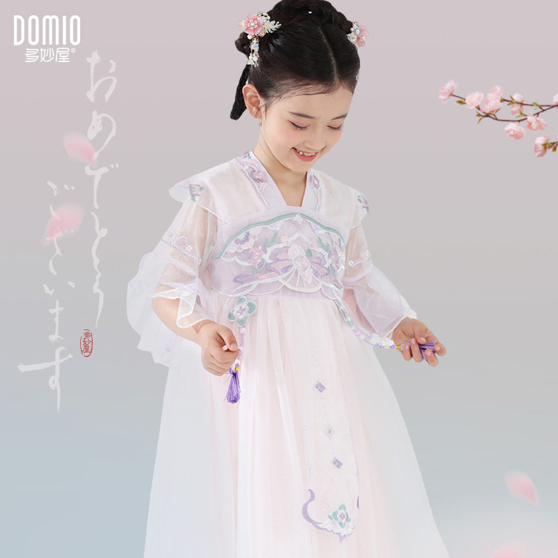 女童连衣裙儿童夏装新款裙子国风裙新中式汉服公主裙薄款纱裙仙女